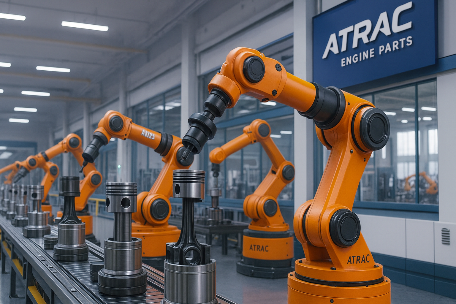 Engine cutaway showing internal components