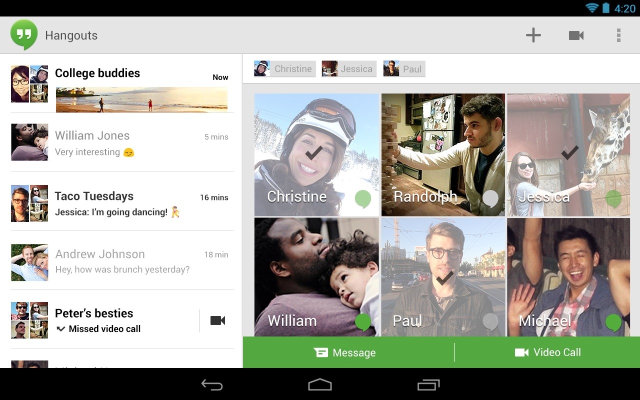 Google Plus Hangouts. Image credits - Phandroid